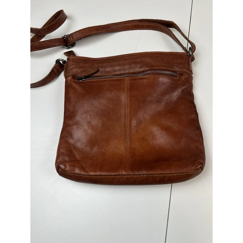 Anthropologie Vilenca Holland Brown Woven Leather Crossbody Bag Boho